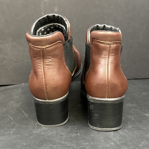 Womens Rieker Dark Brown Leather Greta Ankle Boots Heels 39 8 Antistress Shoes - Picture 5 of 12