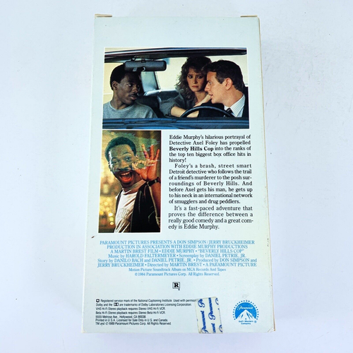 Beverly Hills Cop VHS Movie Full Screen Video Tape Paramount Eddie Murphy Comedy - Picture 24 of 24