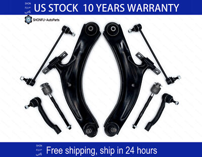 Control Arm + Tierods Sway Bar Kit For 08-13 Nissan Rogue 14-15 Rouge Select 8pc