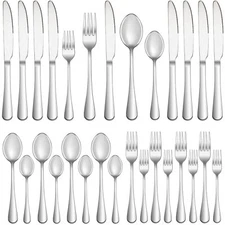 20 Piece Silverware Set Service for 4Premium Stainless Steel Flatware SetMirr...