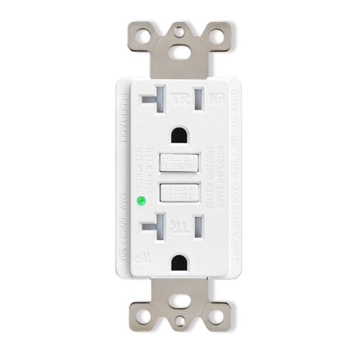 20Amp GFCI Wall Outlet Tamper Resistant WR Duplex Receptacle w/Cover Plate 50PCS - Picture 4 of 21