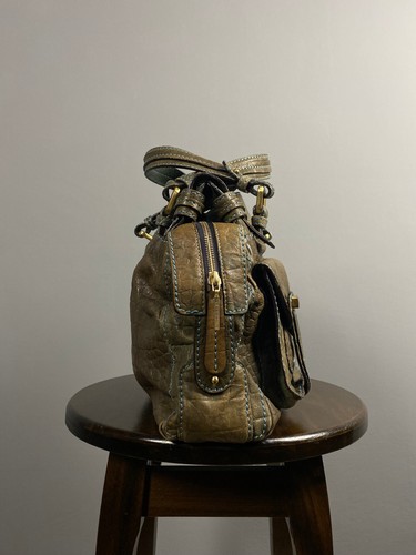 Jamin Puech Khaki Khaki Leder Doppelgriffe Handtasche Schultertasche Größe Medium - Bild 4 von 13