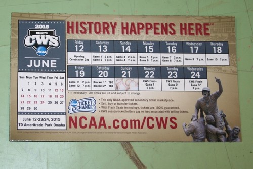 2015 COLLEGE WORLD SERIES CWS SCHEDULE MAGNET