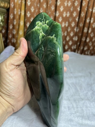 2,4kg Grün Nephrit Jade Freiform Tumble Heilung Kristall Turm Pakistan - Bild 11 von 12