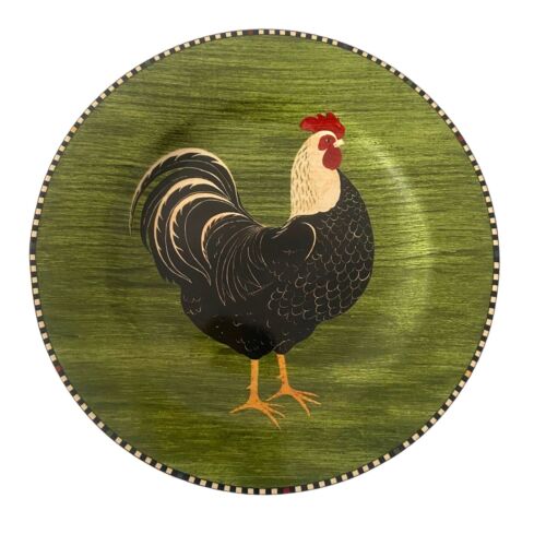 Sakura Warren Kimble Rooster Salad Plates Set of 4 Easter Theme Plate Multicolor - Picture 4 of 10
