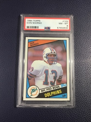DAN MARINO 1984 Topps #123 RC WELL CENTERED PSA 8 NM-MT Miami Dolphins 2005 HOF - Picture 1 of 2