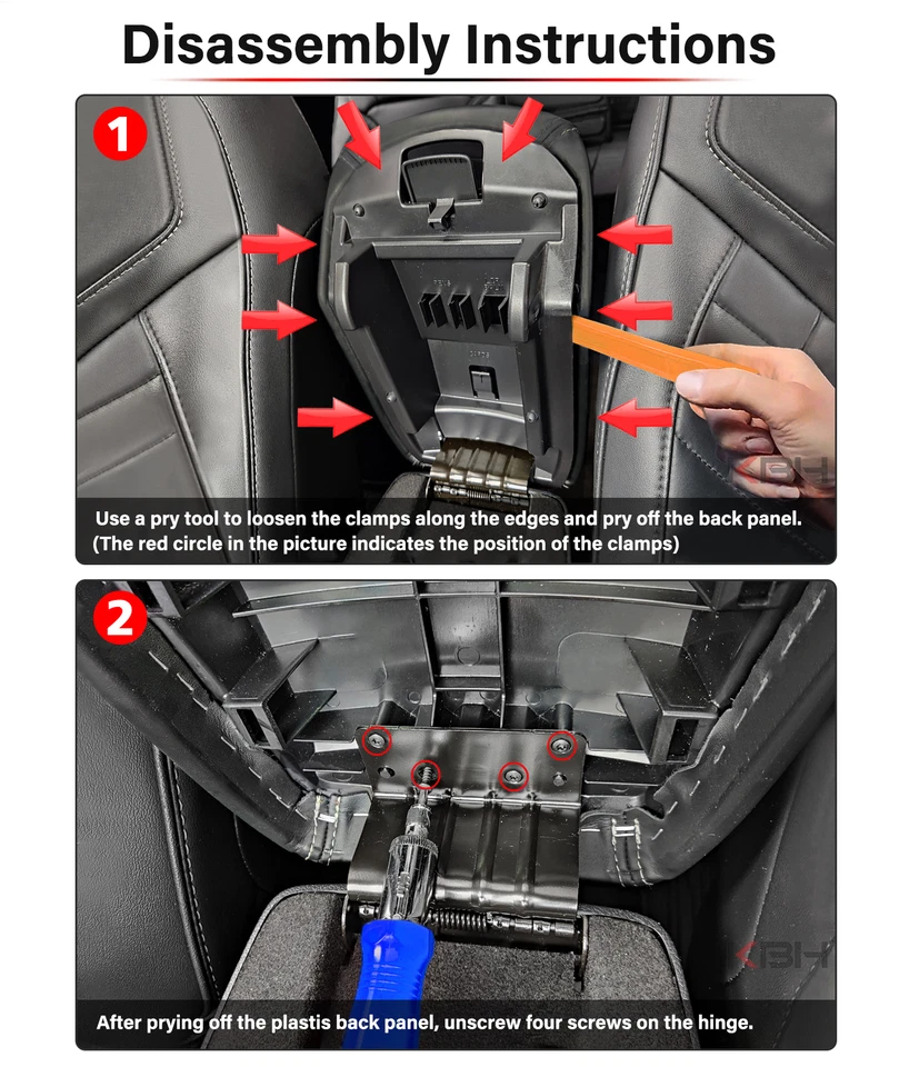 Se adapta a Ford Explorer 2011-2019 cuero consola central tapa reposabrazos cubierta negra KBH Foto 4 de 4