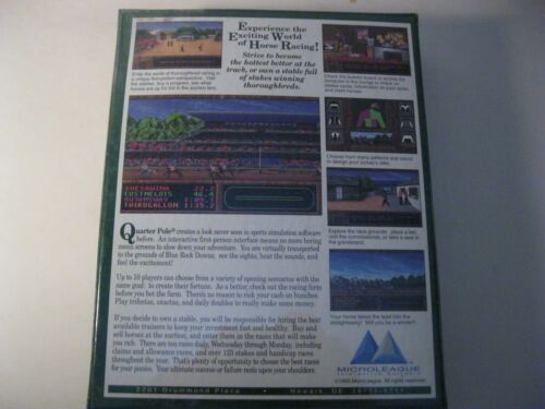 Quarter Pole Neu Sealed PC Spiel 3,5" Disks Microleague 1993 - Bild 2 von 2
