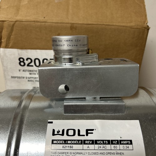 Wolf 820071 8" Automatic Makeup Air Damper~ READ DESCRIPTION - Picture 3 of 8