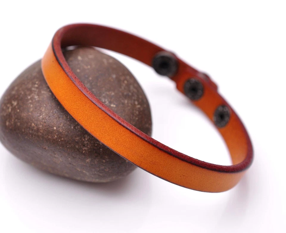 Surfer Fashion Genuine Leather Bracelet Cuff Wristband Single Wrap Men Women - Image 2 of 4