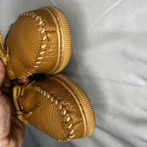 Minnetonka Elchleder Mokassin Jugend Größe 13 Hardsole Slipper Schuhe - Bild 7 von 7