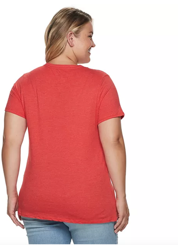 FAMILY FUN Womens PLUS Red Ford Family Americana S/S T-SHIRT 1X 2X 3X NWT - Picture 2 of 3