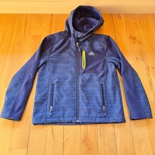 Boys Coat Jacket Medium 10 12 Snozu Hooded  Fleece Inside Blue