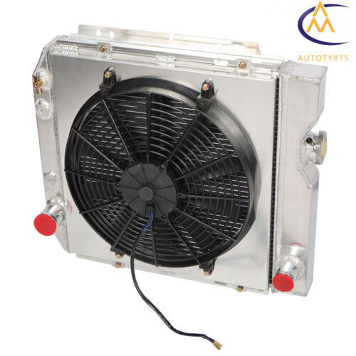3 Row Aluminum Radiator W/ Fan shroud For Ford Mustang Comet Falcon V8 63 64-66 - Foto 2 di 7