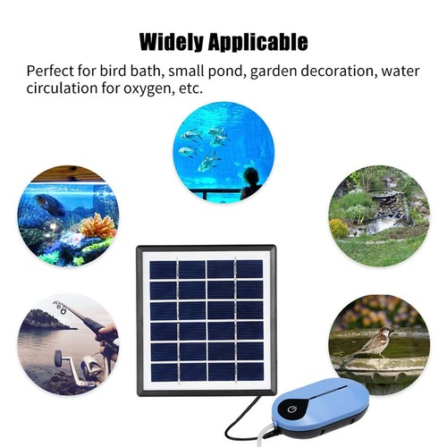 Solar Power Air Pump Aerator Oxygenator Kit With Air Hose And Bubble Stone - Picture 3 of 12