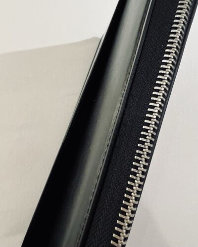Global Views Work Folio A5 Premium Leather Portfolio Zipper Closure Black New - Picture 11 of 18