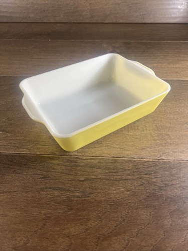Vintage Pyrex 0503 1,5 cuartos Plato para hornear rectangular amarillo limón EE. UU. (sin tapa) - Imagen 6 de 9