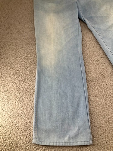 Vintage Wrangler Jeans Mens 34x29 Blue 90s US Denim Bootcut Baggy Wide Leg Light - Picture 7 of 22