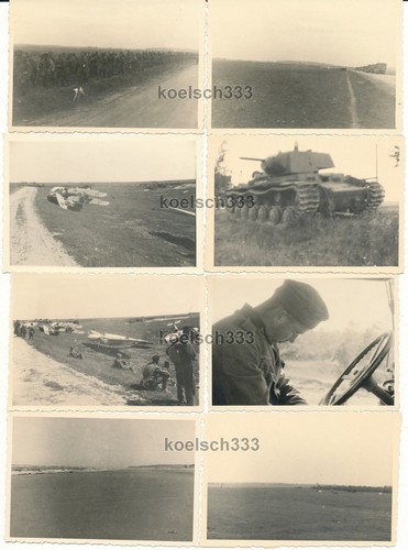Foto Konvolut 24x Russland K.N.A. 47 Panzer Flugzeuge Wracks Ruinen Gefangene ! - Bild 3 von 4