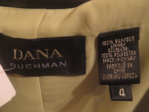 Dana Buchman Lime Green and Black 100% Silk Top, Size 4, BRAND NEW - Picture 4 of 5