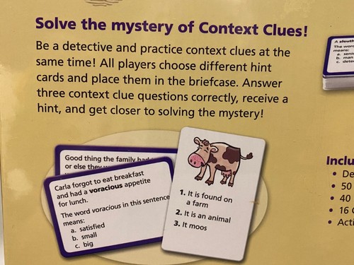 Learning Resources Hidden Hints Mystery Word Game Reading Comprehension Context - Picture 6 of 14