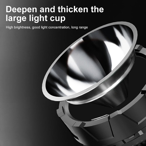 Super Bright Solar Rechargeable LED Spotlight Flashlight Searchlight For Hiking - Picture 12 of 12