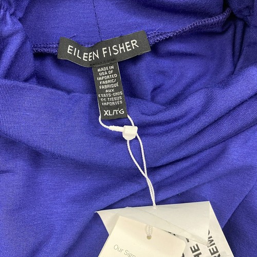 Eileen Fisher Top XL Purple Viscose Jersey Mock Scrunch Neck Half Sleeve NEW - Picture 11 of 14