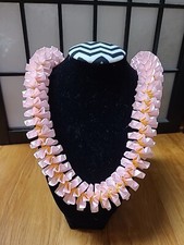 Wedding Grad Party Luau Beautiful Hawaiian Pink Plumeria Ribbon Lei