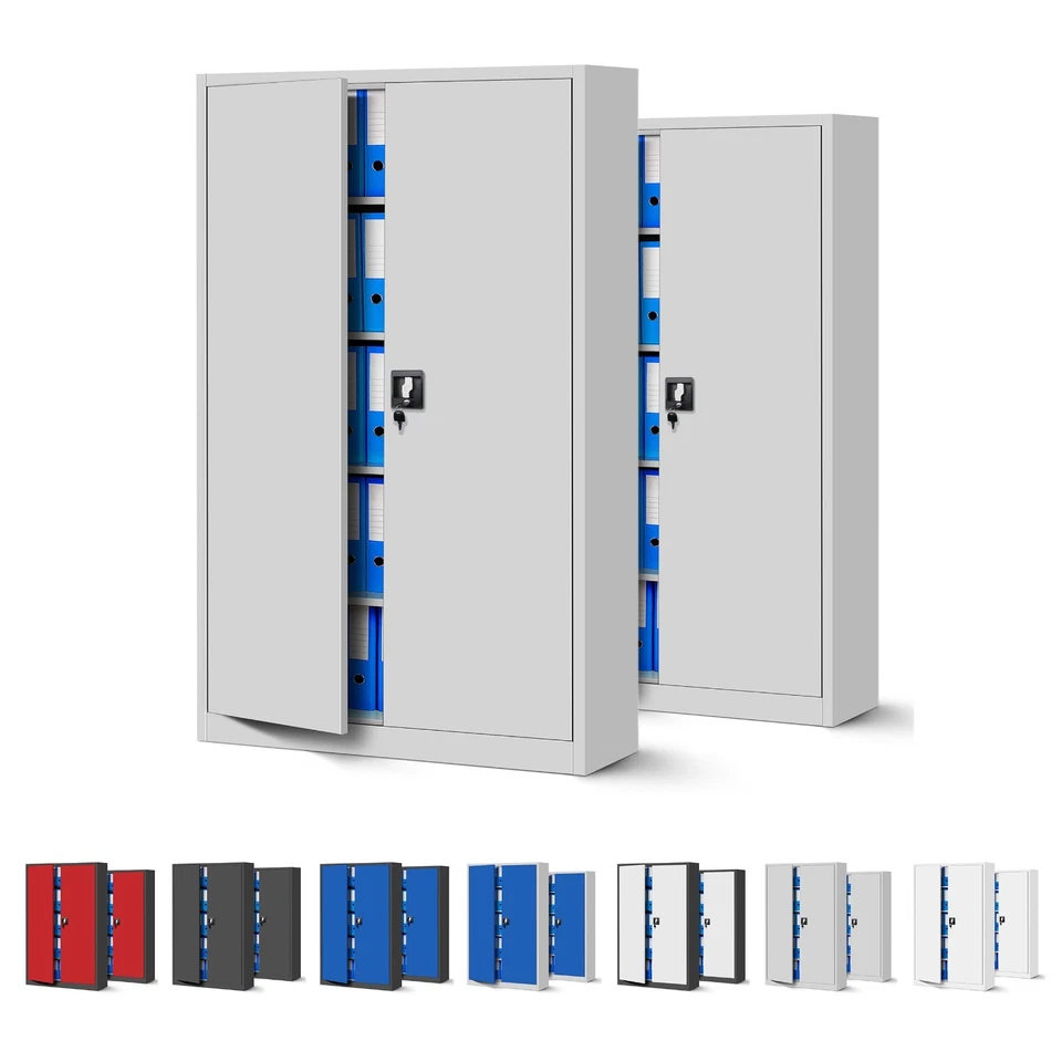 JAN NOWAK 2er Set Aktenschrank XXL Metallschrank Büroschrank Werkzeugschrank Stahlschrank