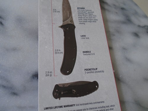 Kershaw Zing Assisted Open Pocket Knife 8Cr13MoV G10 1730BWH3X 6 3/4" OA New - Picture 7 of 9