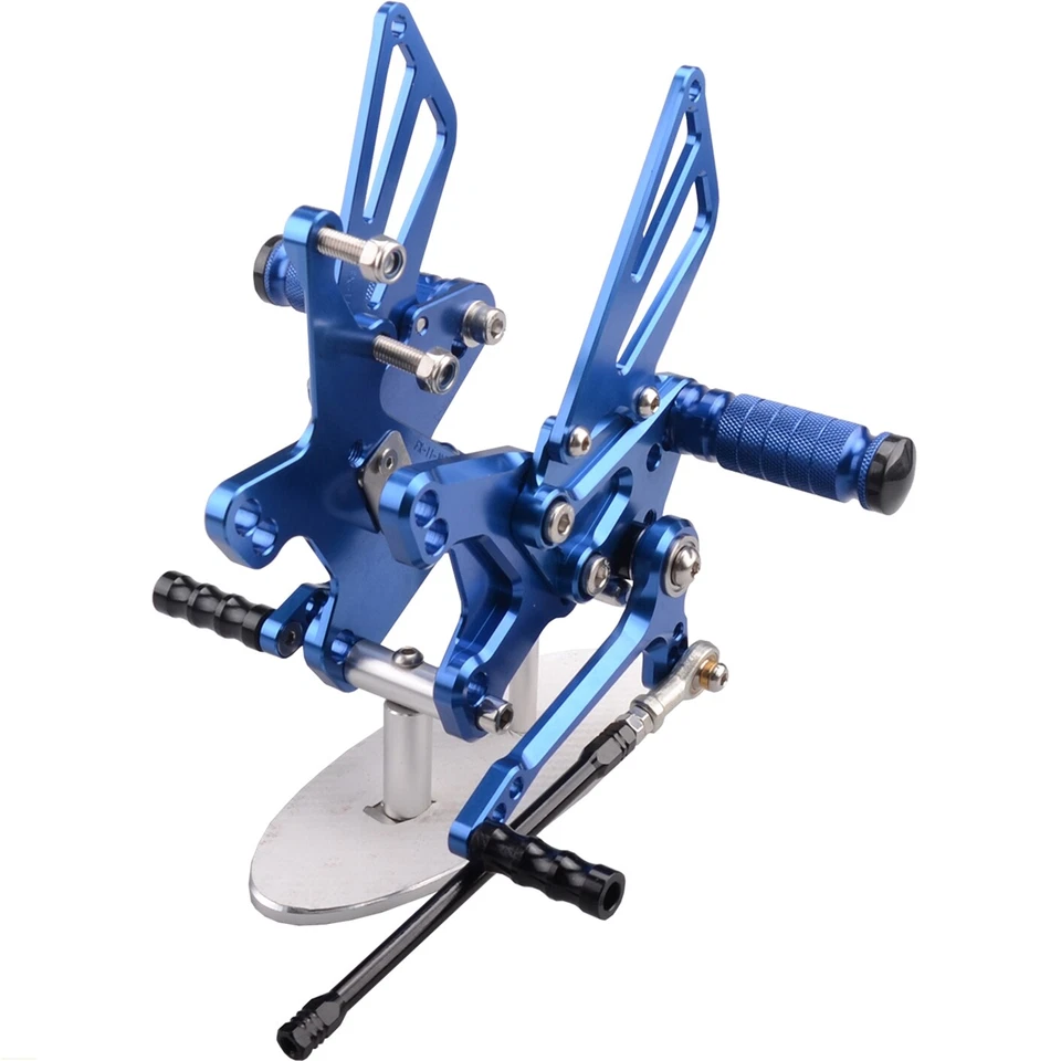 Juego de estriberas traseras ajustables azules de EE. UU. para Kawasaki Ninja ZX10R 11-23 Foto 4 de 4