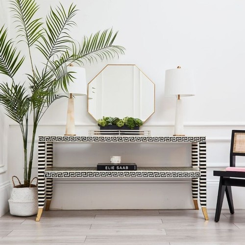 Bone inlay Console Table,Bone Inlay Furniture Home Decor Linving Room - Picture 5 of 10