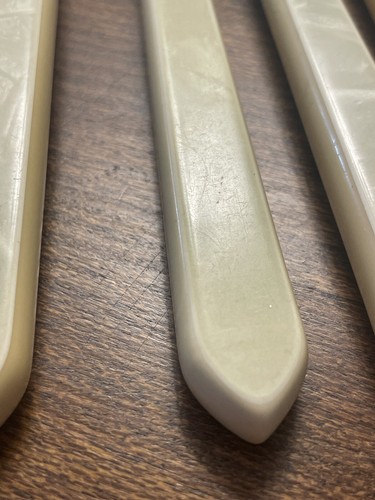 Vintage Stainless Flatware Yellow Bakelite Handles Forks Knives 12 Piece - Picture 9 of 12