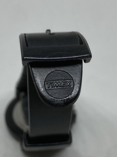 Vintage 1995 TIMEX Mens 36mm Quartz Watch Date Black New Battery Running - Picture 10 of 10
