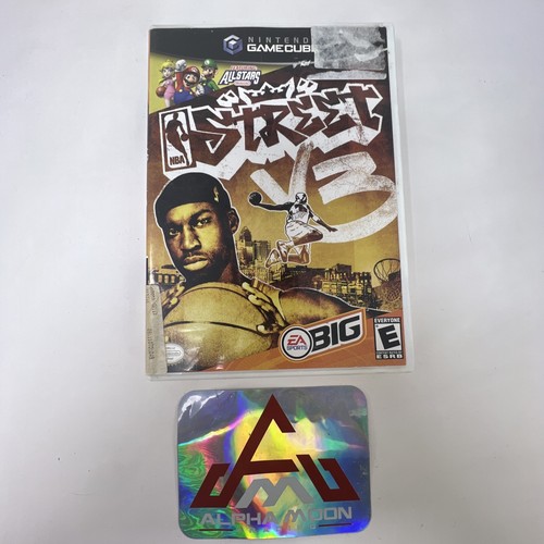 NBA Street Volume 3 V3 custodia nera originale + opera d'arte SOLO Gamecube OEM - NO GIOCO - Foto 1 di 3