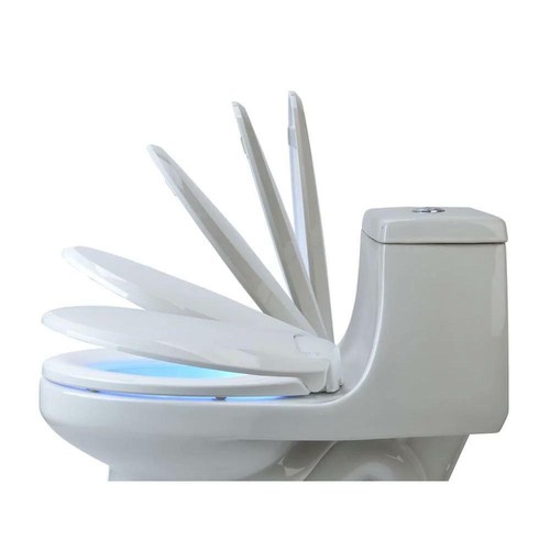 LumaWarm Heated Nightlight Elongated Closed Front Toilet Seat in White - Picture 5 of 9