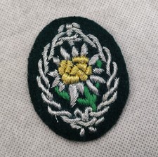 Military WW2 GERMAN WH HEER MOUNTAIN TROOPS EDELWEISS SLEEVE INSIGNIA PATCH