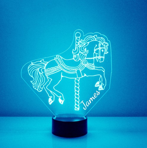 Carousel Horse Night Light - Personalized FREE - LED LAMP, 16 Color, w/Remote - Picture 6 of 8