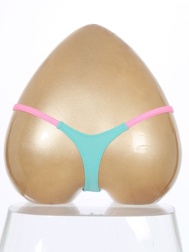 Womens Underwear Mini Thong V Shape Waist Contrast Color T-back Briefs G-string  - Afbeelding 30 van 57