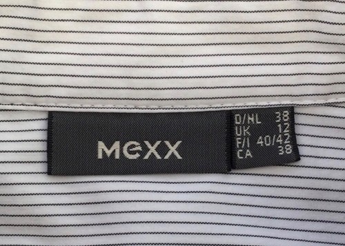 MEXX - WHITE AND FINE BLACK STRIPE SHIRT / BLOUSE - SIZE 12 (FITS SIZE 10) - Picture 3 of 9