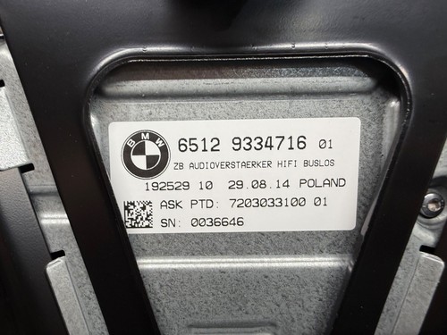 Amplificador Sistema HIFI Audio Radio Amplificador BMW OEM F30 328i 335i 12-15 9334716 PROBADO - Imagen 4 de 9