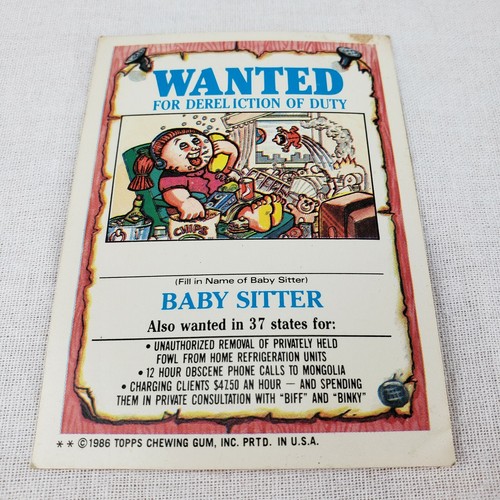 Vintage 1986 Topps Garbage Pail Kids Stickers Unzipped Zack #132b GPK - Picture 5 of 8