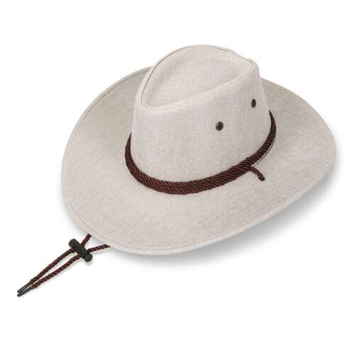 Mens Women Bucket Cap Cowboy Fedora Hat Summer Wide Brim Linen Mesh Outdoor Hats - Picture 16 of 18