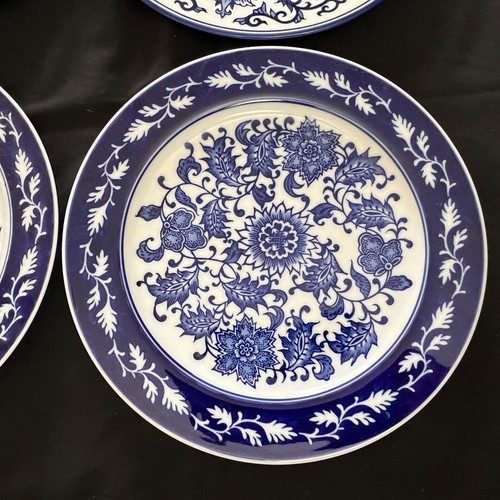 8 Platos de Cena Florales Jardín Asiático Bombay 11" Azul: 2 cada uno de 4 diseños - Imagen 6 de 14