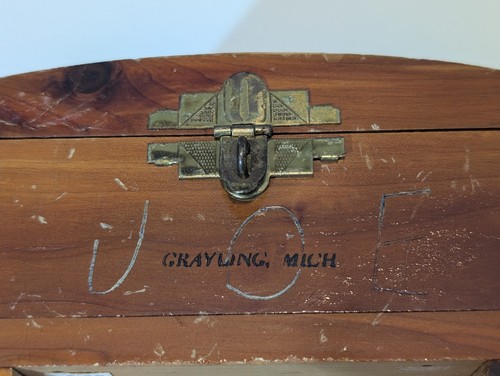 Äsche Mi kleine Vintage 1978 Zedernholz Schatztruhe Schmuckschatulle apx 4x3x3 - Bild 6 von 9