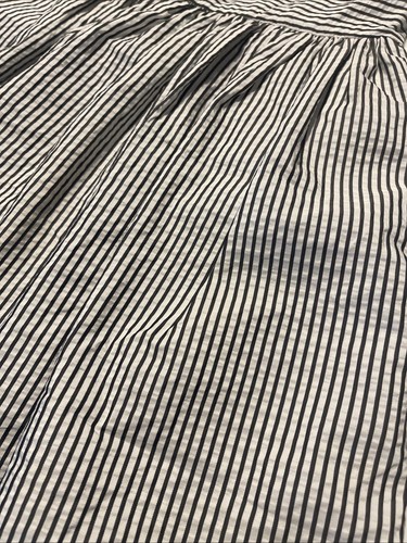 MOSCHINO JEANS BLACK WHITE STRIPED GINGHAM SHOULDER TIE SUNDRESS DRESS US 8 - Picture 2 of 11