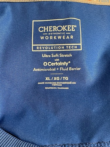 NWT Cherokee Women's V-Neck Scrub Top Royal Blue Ultra Soft Stretch Size XL - Bild 4 von 6