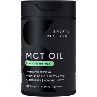 SR Keto MCT Oil - Fuel for Brain & Body - from Non-GMO Coconuts (120 Softgels)
