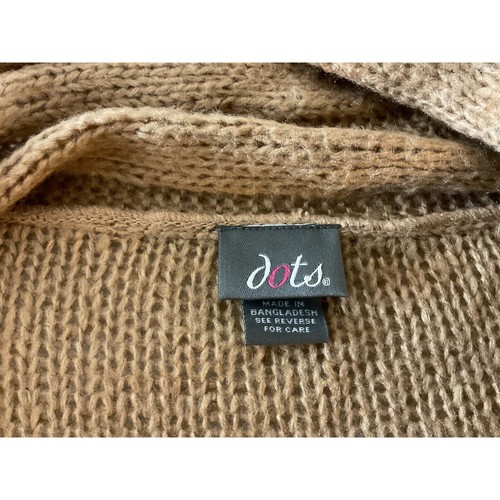 Dots 3X Brown Open Front Draped Cardigan Sweater Acrylic Plus Size Layering - Picture 6 of 12