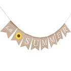  Colorful Garland Tropical Party Decorations Linen Dovetail Banner Burlap